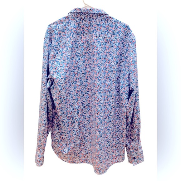 Stylish Blue Floral Button Down Shirt - Picture 6 of 6